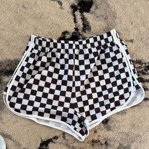 Checkered Black and White Women's retro Shorts